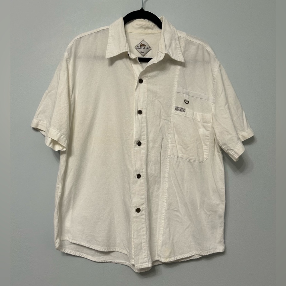 Blanc du Nil White Cotton Short Sleeve Shirt